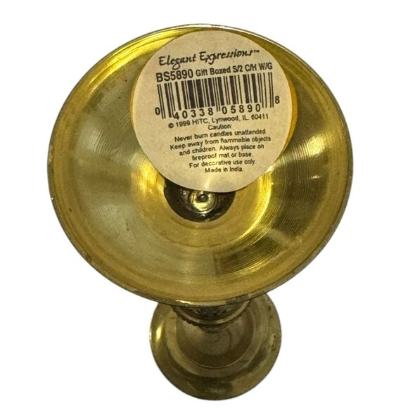 Vintage Elegant Expressions Solid Brass Candlestick Holder - Picture 7 of 7